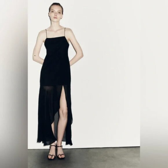 Zara ZW Collection Long Contrast Dress S - Picture 1 of 11